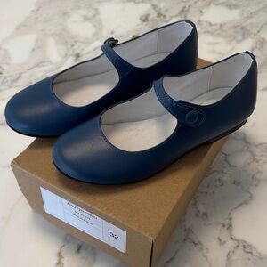 Pepa London Classic Mary Jane Flats in “Boxcalf Blue”